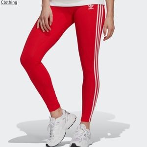 Adidas Women's Original 3-Stripes Leggings - Red